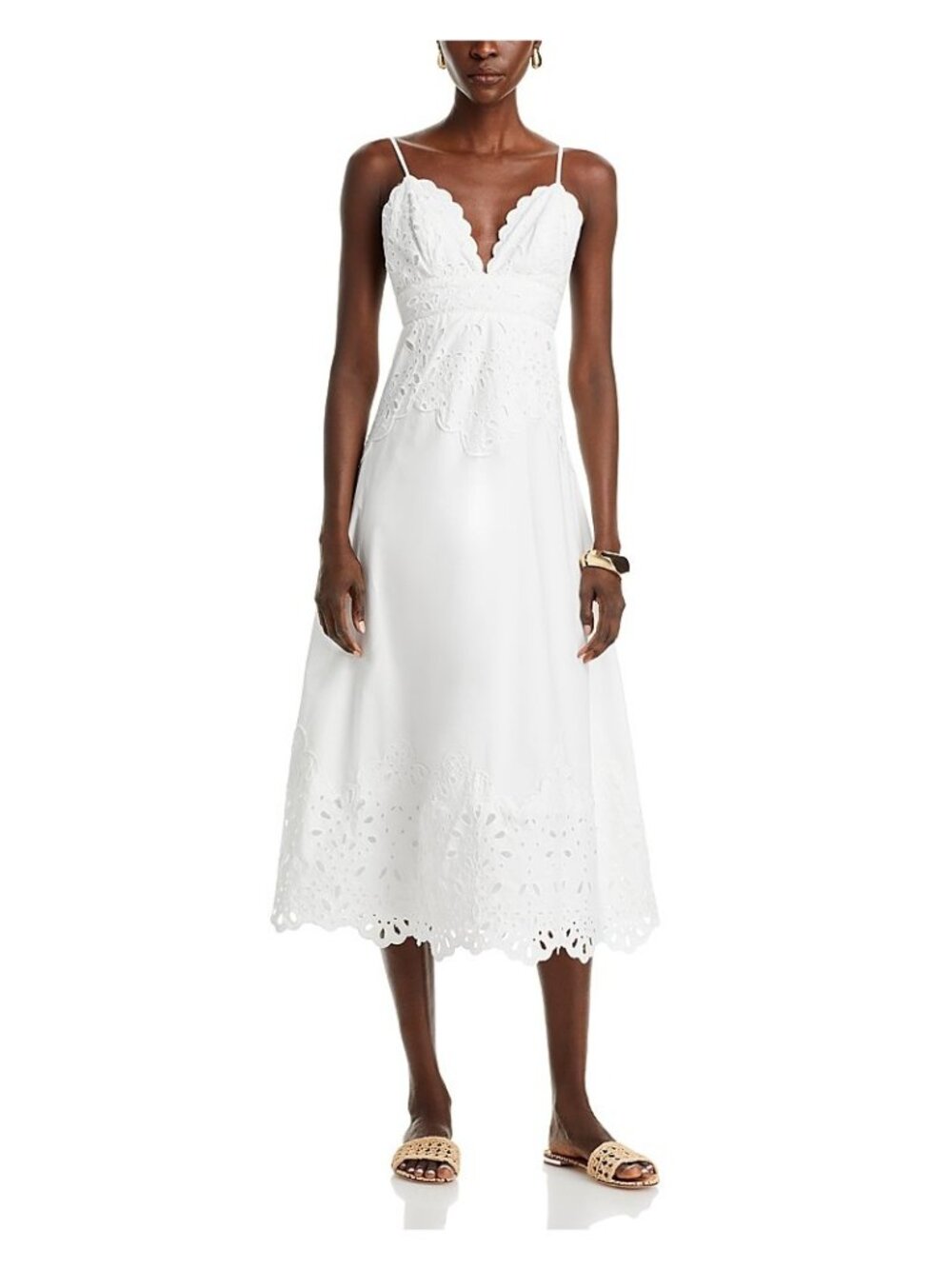 NWT Farm Rio White Laise Eyelet Sleeveless Maxi Dress XS MSRP $298